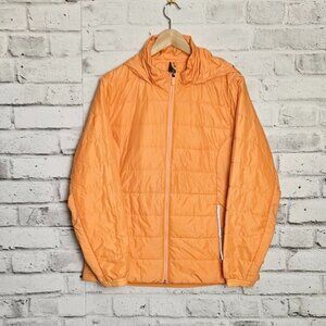 Forward With Design Orange Quilted Puffer Jacket Hooded XL